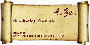 Aradszky Zsanett névjegykártya