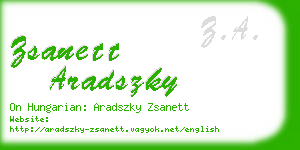 zsanett aradszky business card